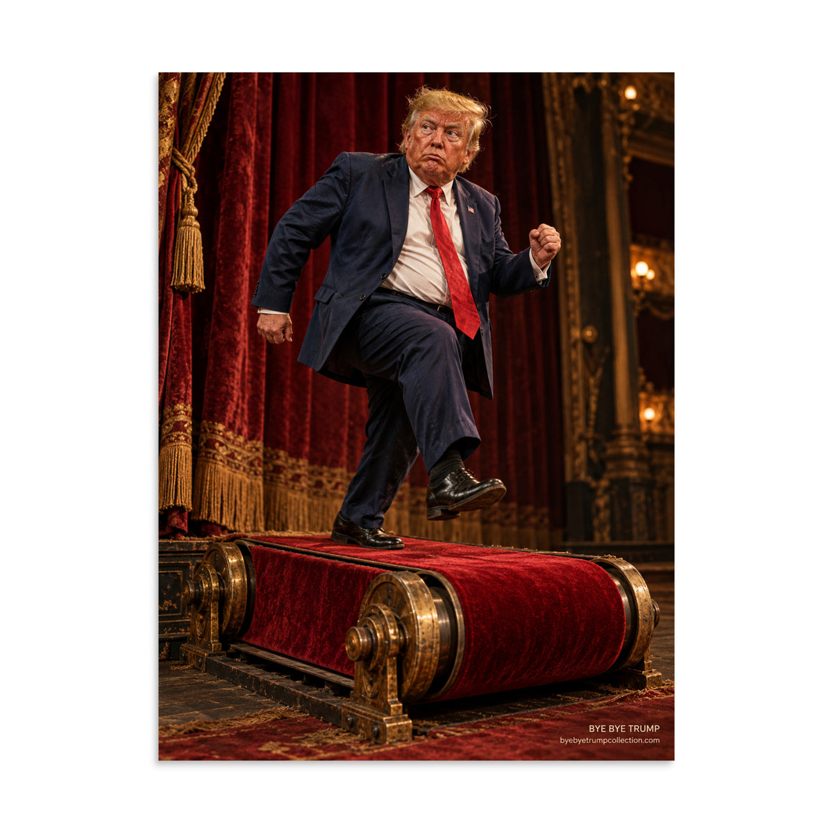 Le tapis rouge sans fin — Affiche BYE BYE TRUMP — aperçu du produit