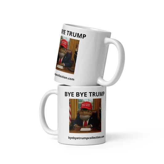 Crapaud présidentiel — Tasse illustrée BYE BYE TRUMP — aperçu du produit