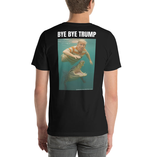 Crocodile — T-shirt unisexe — vue de dos 2, Bye Bye Trump Collection
