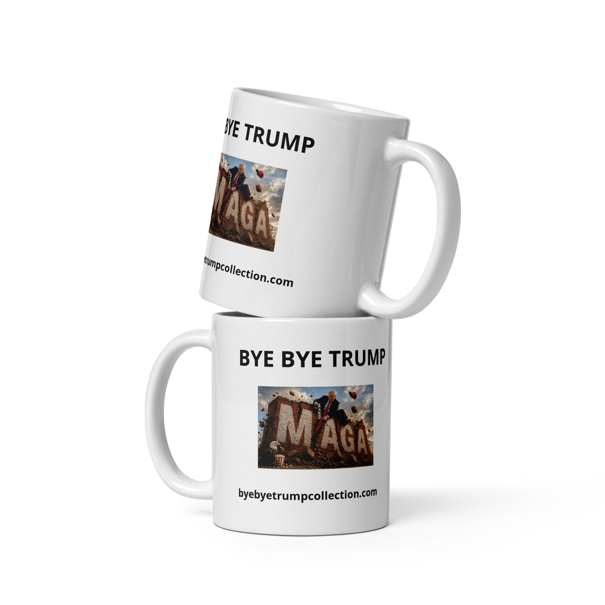Mur MAGA — Tasse illustrée BYE BYE TRUMP — aperçu du produit