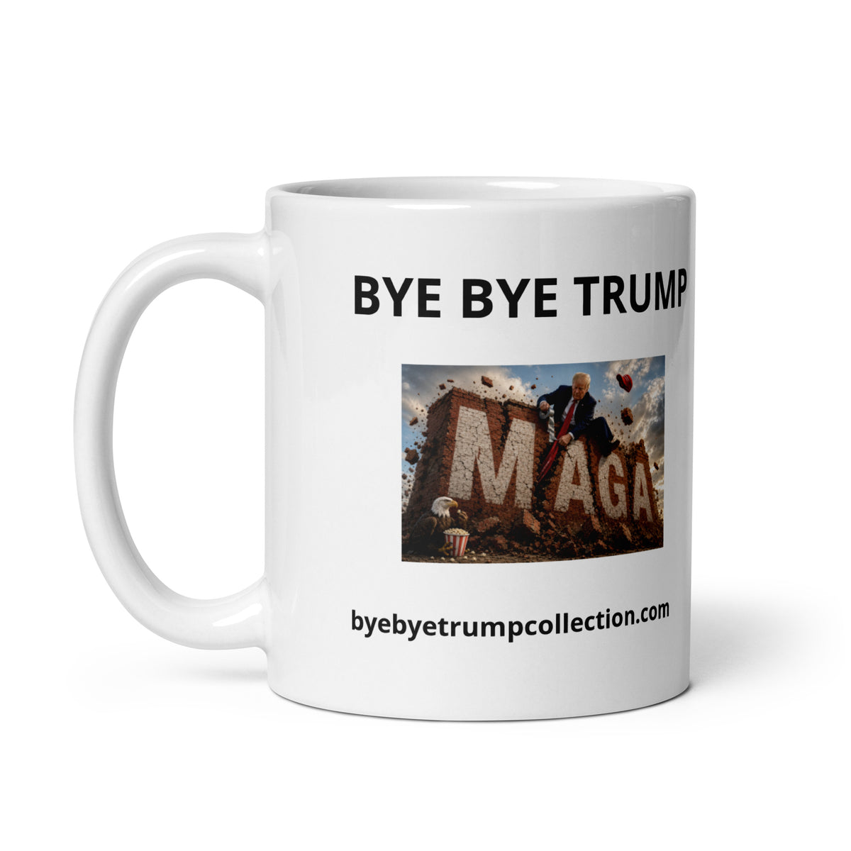 Mur MAGA — Tasse illustrée BYE BYE TRUMP — aperçu du produit