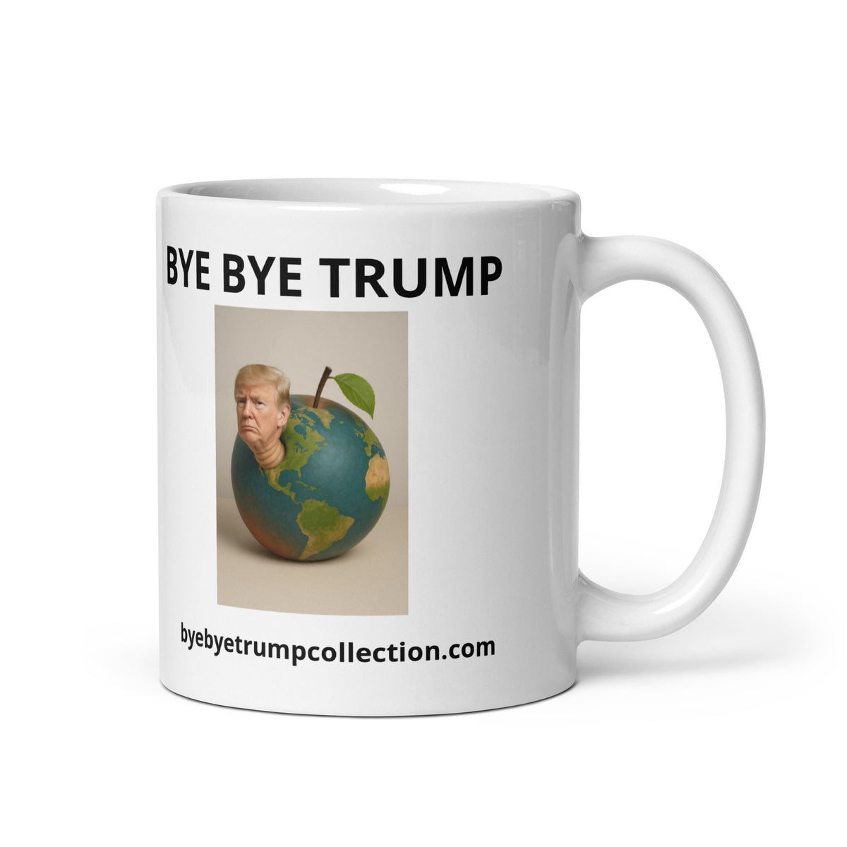 Le globe-Trump — Tasse illustrée BYE BYE TRUMP — aperçu du produit