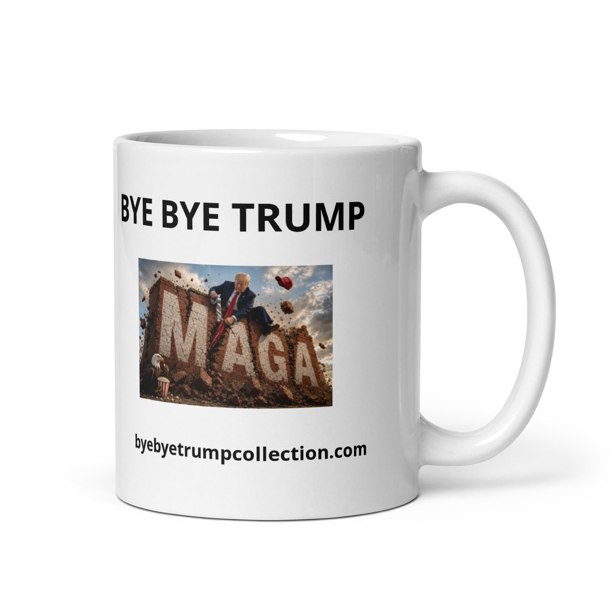 Mur MAGA — Tasse illustrée BYE BYE TRUMP — aperçu du produit